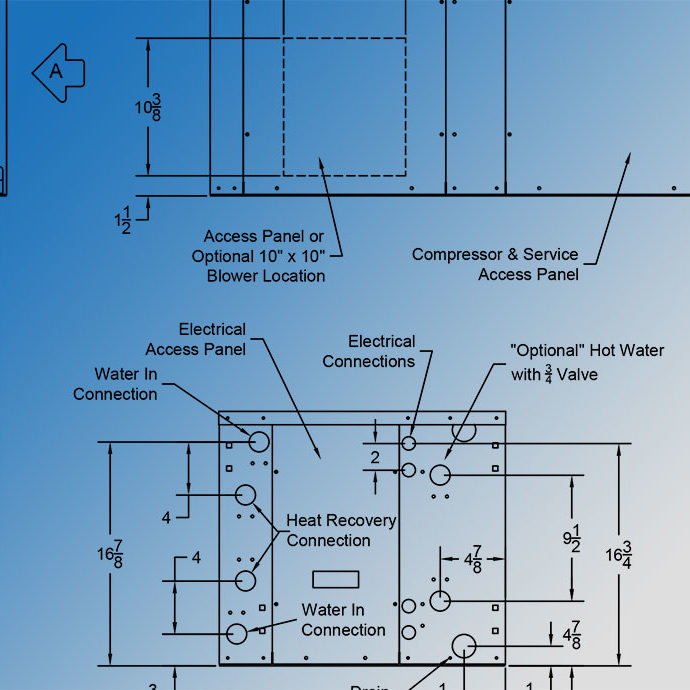 Geothermal water source heat pump units diagrams